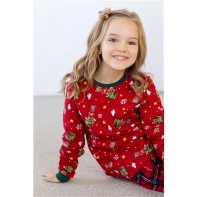 Новогодняя  - детская пижама теплая