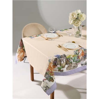 Скатерть «Этель. Уютные коты», 180×147 см, 100% хлопок, саржа 190 г/м²