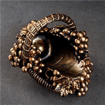 Подставка для бутылки «Корзина с виноградом», под бронзу с позолотой, 20×25×22 см