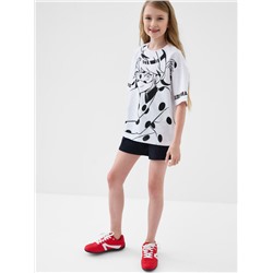 Комплект трикотажный для девочек: фуфайка (футболка), шорты