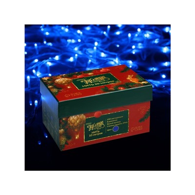 Гирлянда «Нить» 10 м, IP44, белая нить, 100 LED, свечение синее, 8 режимов, 220 В