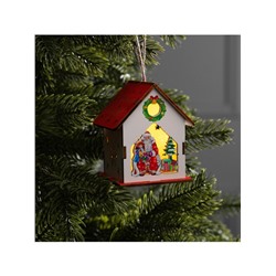 Подвеска световая «Дом Деда Мороза», 7×6×8 см, 1 LED, от батареек AG10×3, свечение тёплое белое