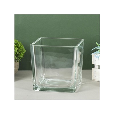 Ваза «Квадратная», 1.7 л, 14×14 см, стекло, прозрачная