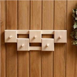 Вешалка для бани и сауны «Гармония», деревянная, настенная, 5 крючков, «Добропаровъ»