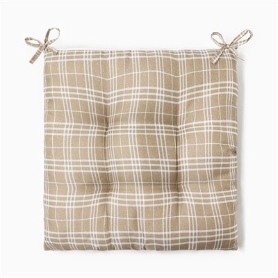 Подушка на стул Этель «Клетка» 40×40 см, 100% п/э