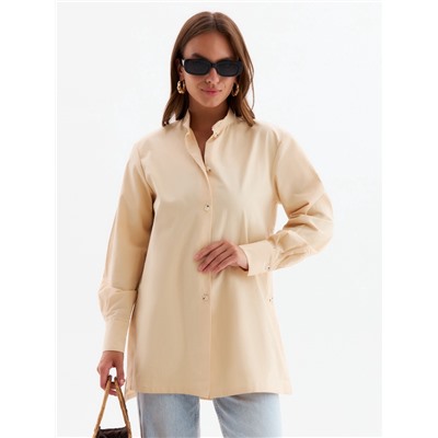 Рубашка женская MINAKU: Casual Collection, размер 44, бежевая