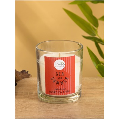 Свеча с кристаллом внутри Sea and Summer Jade orchid, 120 г, соевый воск, орхидея