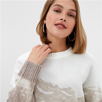 Джемпер женский MINAKU: Casual collection, бежевый, размер 50-52