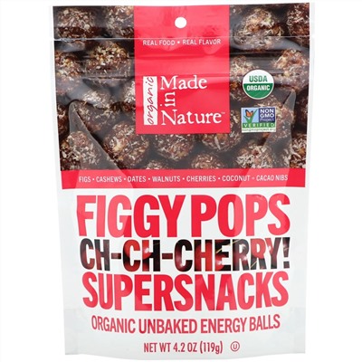 Made in Nature, Organic Figgy Pops, Ch-Ch-Chery Supersnacks, 4.2 oz (119 g)