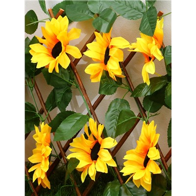 Ограждение декоративное, 35×120 см, «Подсолнухи», оттенок цветков МИКС, Greengo