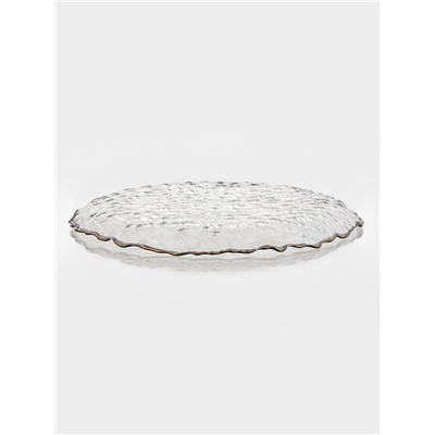 Тарелка Magistro «Риччи», d=33 см, h=2 см, с золотистой отводкой, стекло, прозрачная