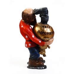 Садовая фигура из полистоуна «Дед с самоваром», 56×34×32 см