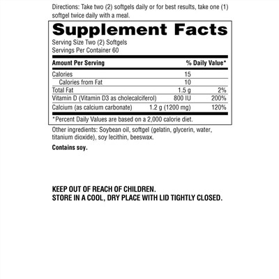 Schiff, Super Calcium, 1200 мг, 120 мягких желатиновых капсул