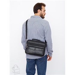 Портфель мужской кожаный 7807-4 black Fuzhinino в Новосибирске