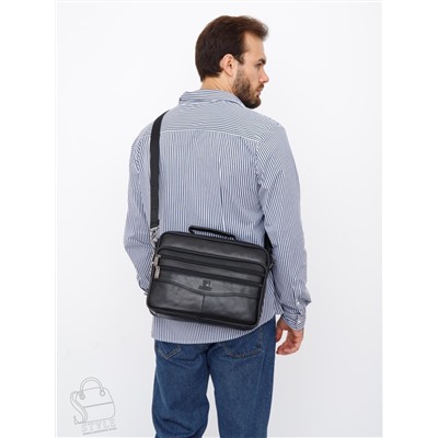 Портфель мужской кожаный 7807-4 black Fuzhinino в Новосибирске