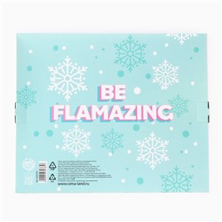 Подарочный набор новогодний, обложка на паспорт, и ежедневник антистресс, Flamingo winter party