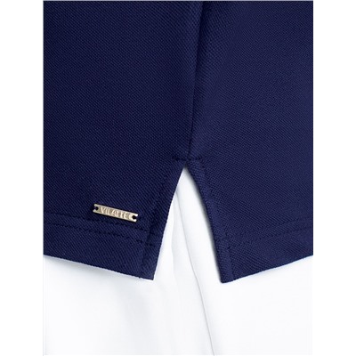 Футболка-поло из фактурного трикотажа