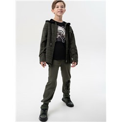 Рубашка текстильная с капюшоном из трикотажа для мальчиков