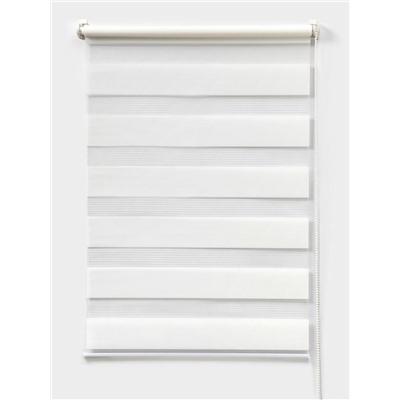 Штора рулонная 60×160 см «День и Ночь», по полотну 56×160 см, белая