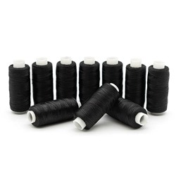 Нитки швейные аримированные, черные, 30 катушек  в наборе,  1х200м