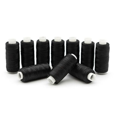 Нитки швейные аримированные, черные, 30 катушек  в наборе,  1х200м