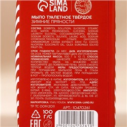 Мыло для рук кусковое URAL LAB Warm winter, 80 г, аромат зимних пряностей, Новый Год