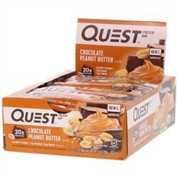 Quest Nutrition, протеиновый батончик, с шоколадно-арахисовым маслом, 12 батончиков, весом 60 г (2,12 унции) каждый
