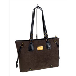 Женская сумка из искусственной замши, цвет шоколад