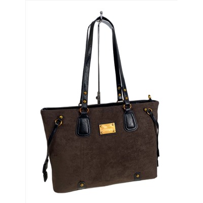 Женская сумка из искусственной замши, цвет шоколад