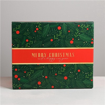 Коробка подарочная новогодняя складная «С Новым годом», 31×25.5×16 см