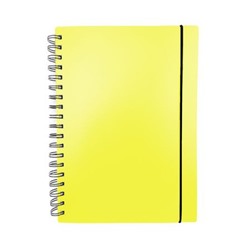 Тетрадь А4- 80л клетка на спирали пластиковая обложка "Favorite Color. Neon Yellow" на резинке, с разделителями ТПФК480211 Эксмо