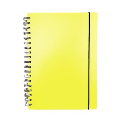 Тетрадь А4- 80л клетка на спирали пластиковая обложка "Favorite Color. Neon Yellow" на резинке, с разделителями ТПФК480211 Эксмо