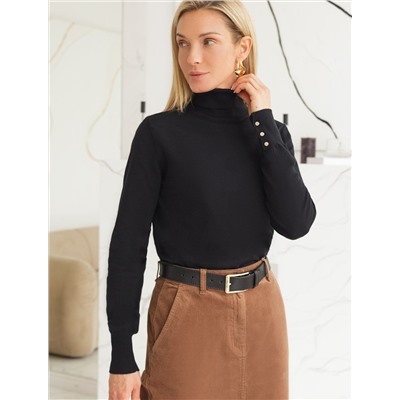 Водолазка тонкой вязки из хлопка с нейлоном