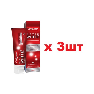 Colgate зубная паста 75мл Optic White Искрящаяся белизна 3шт