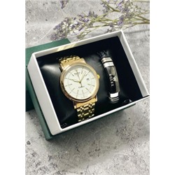Подарочный набор для мужчины часы и браслет + коробка #22853535