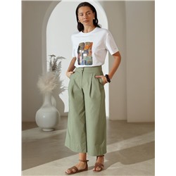 Свободная футболка с принтом из премиального хлопка с эластаном