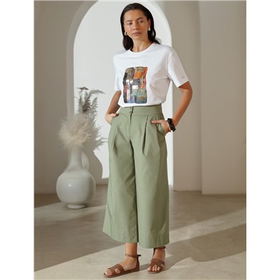 Свободная футболка с принтом из премиального хлопка с эластаном