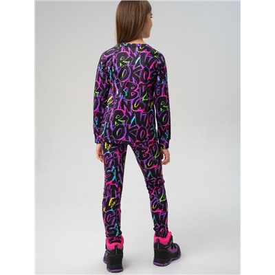 Термокомплект трикот. для девочек: фуфайка (футболка) с длин. рук, брюки