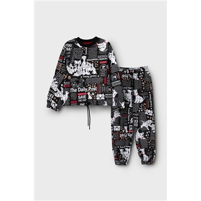 Комплект трикотажный для девочек: толстовка, брюки PLAYTODAY, 1240894