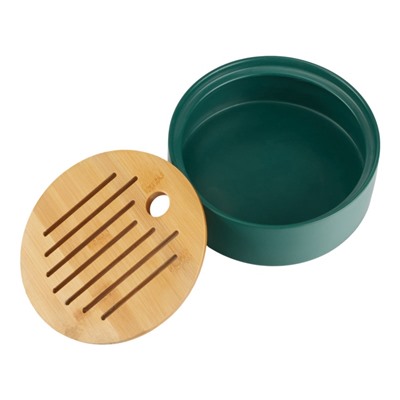 Набор для чайной церемонии ДЖЕКИЧАЙ «Кацуяма», 6 предметов, на 3 персоны, чашка 30 мл, чайник 160 мл, фарфор, бирюзовый