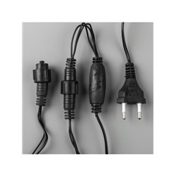 Гирлянда «Бахрома» 4×0.6 м, IP44, тёмная нить, 180 LED, свечение белое, мерцание белым, 220 В