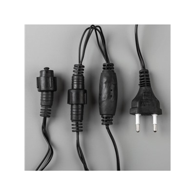 Гирлянда «Бахрома» 4×0.6 м, IP44, тёмная нить, 180 LED, свечение белое, мерцание белым, 220 В