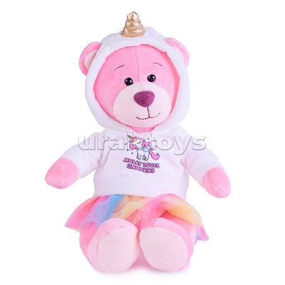 Мишка Молли в Худи Единорога и Юбке-Сетке, 21 см, в коробке