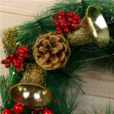 Венок новогодний d=30 см «Зимнее волшебство. Новогодние колокольчики»