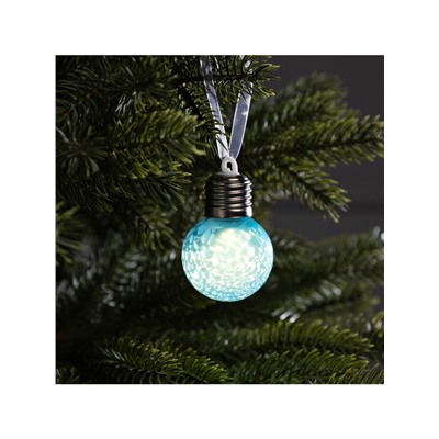 Ёлочный шар «Синий», d=5 см, 1 LED, от батареек AG13×3, свечение тёплое белое