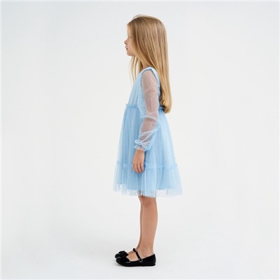 Платье для девочки сетка KAFTAN, размер 30 (98-104 см), голубой