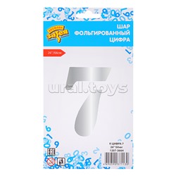 Шар фольгированный 26" Цифра 7 Silver