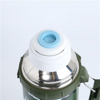 Термос Мастер К «Движение», 1.2 л, 11×29 см, с кружкой, сохраняет тепло 18 ч, нержавеющая сталь, зелёный