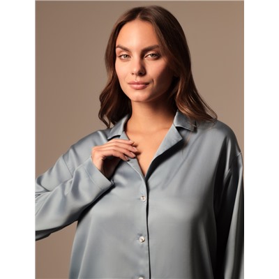 Пижама женская (рубашка, брюки) SL HOME Tensel Home, размер 40-42, голубая