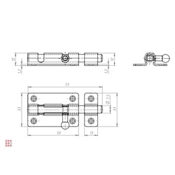 Задвижка накладная 63 мм.